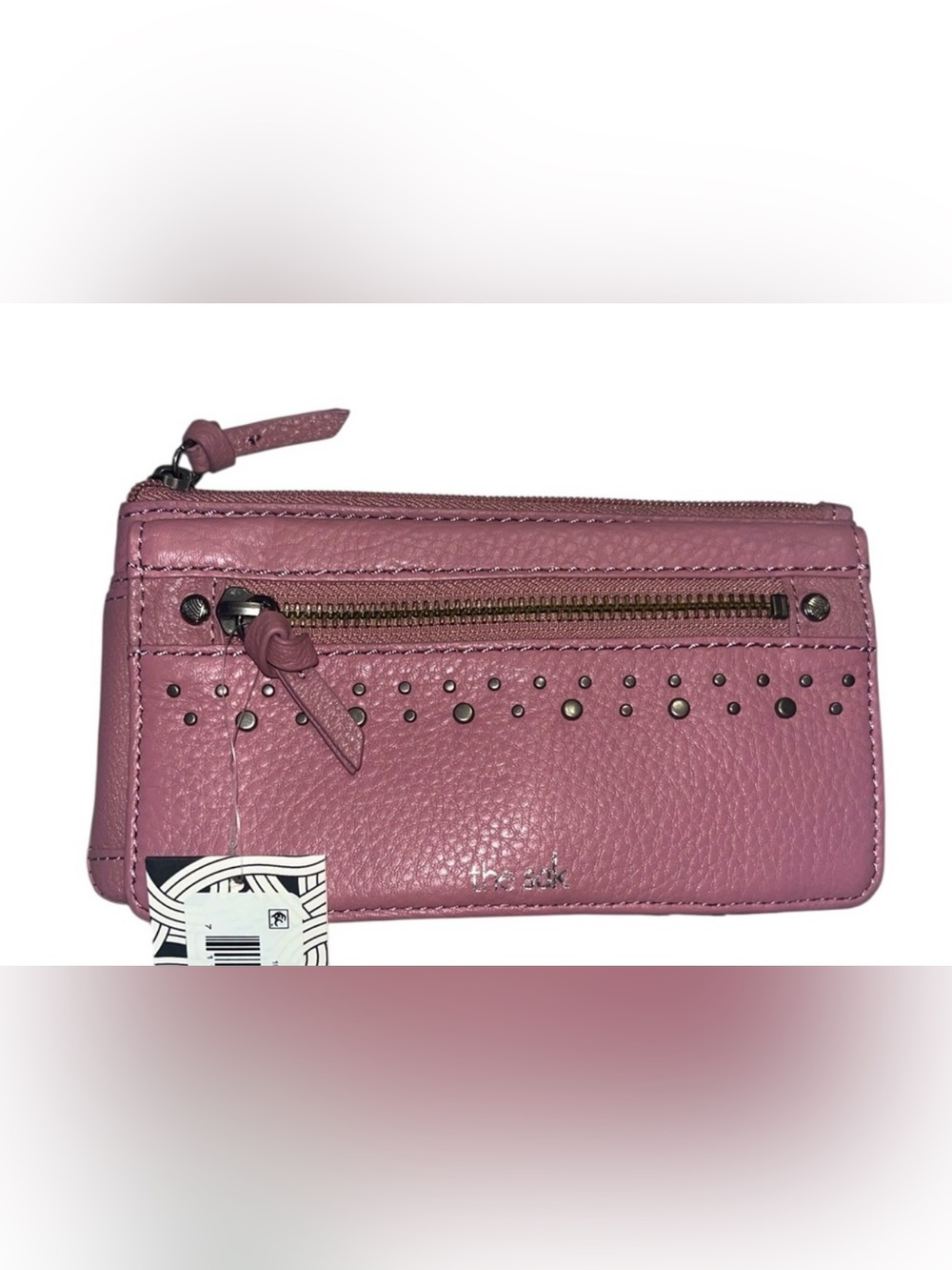 The Sak Studded Sanibel Leather Wallet In Mauve Pink